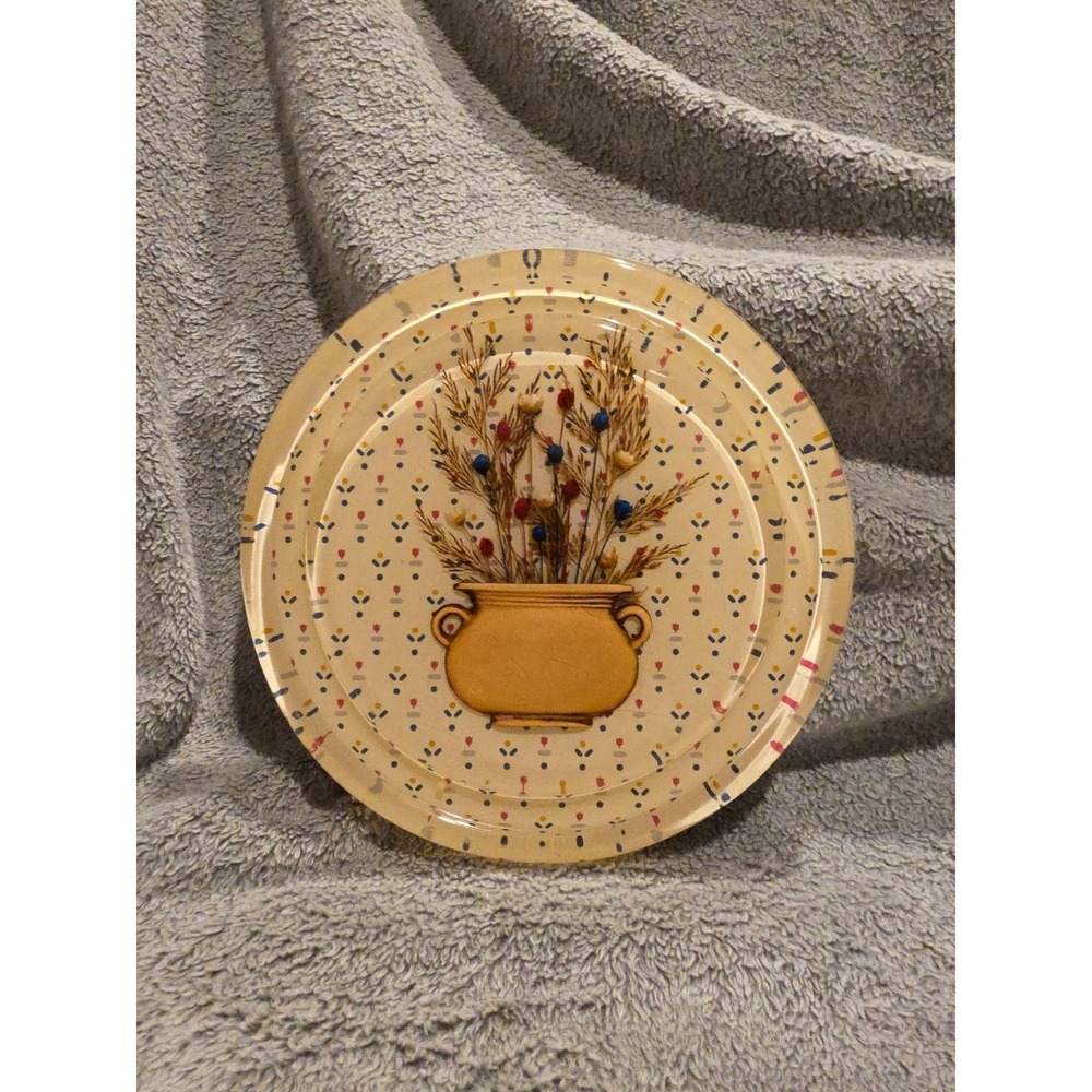 Vintage Colorflo CA Lucite Resin Trivet Acrylic Basket‎ Dried Out Flowers 8"